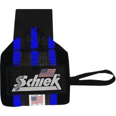 Schiek Fitness Schiek 18 Inch Heavy Duty Rubber Reinforced Wrist Wraps, Black/Blue