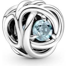 Pandora March Birthstone Eternity Circle Charm - Silver/Blue