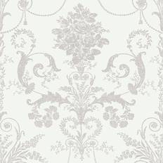 Laura Ashley Josette Wallpaper Dove Grey & White