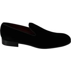 37 ⅓ Loafers Dolce & Gabbana DG Black Velvet Flats - Black