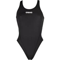 Arena Women's Solid Swim Tech High Swimsuit - Black/White