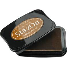 StazOn Solvent Ink saddle brown 3.75 in. x 2.625 in. full-size pad