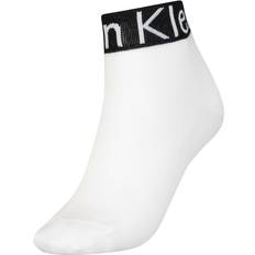 Calvin Klein Quarter Logo Welt Socks Women - White