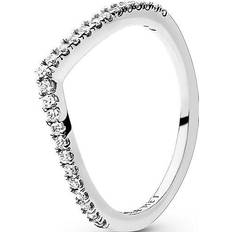 Rings Pandora Sparkling Wishbone Ring - Silver/Transparent