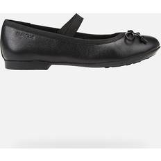 Geox Girls Plie Leather School Shoes - Black