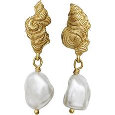 Maanesten Frigg Earrings - Gold/Pearls