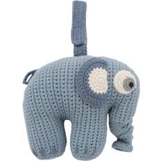 Elefanten Aktivitätsspielzeuge Sebra Zebra Music Mobile Crochet Elephant Powder Blue
