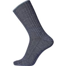 Klær Egtved Wool No Elastic Rib Socks - Blue