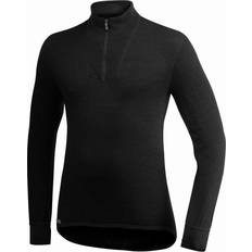 Polyester Superundertøy Woolpower Zip Turtleneck 200 Sweater Unisex - Black
