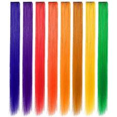 8st Syntetiska Löshår-slingor i olika Färger
