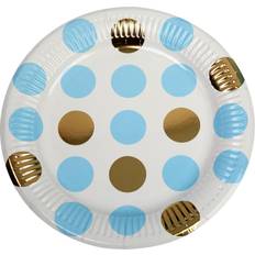 Neviti 771297 Pattern Works-Plate Blue Dots, 23 x 23 x 1.5 cm