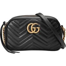 GG Marmont Small Matelassé Shoulder Bag - Black