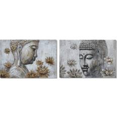 Dkd Home Decor Painting Buddha (2 pcs) (120 x 2.8 x 80 cm) Maleri
