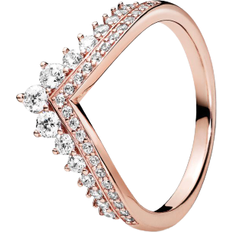 Pandora Rings Pandora Princess Wishbone Ring - Rose Gold/Ttransparent