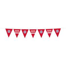Amscan 9906516 FC Bayern Munich Bunting Size 400 x 19.5 cm Plastic Garland for Fan or Football Party Hanging Decoration Record Master
