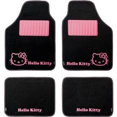 Hello Kitty KIT3013 Set of 4 universal carpet mats, colour Black