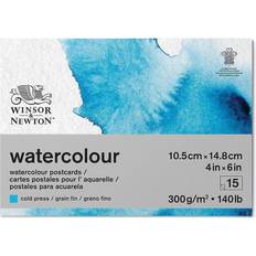 Winsor & Newton Paper Winsor & Newton and Watercolour Paper Pad, A6 (10,5 x 14.8 cm) 15 Sheets, 300 g/m² Glue Bound, Cold Pressed, Acid Free, Mixture of 25 Percent Cotton and Cellulose Fibres, Natural White