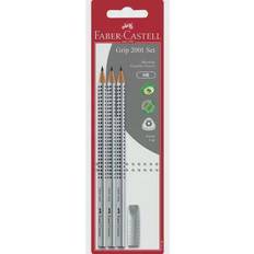 Faber-Castell Grip 2001 Graphite Pencil Set HB Silver 4pcs