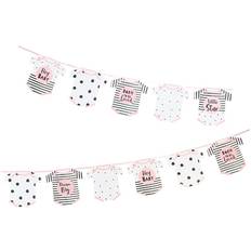 Talking Tables Cute Baby Shower Decorations Bunting Banner 16 Penants 3.5 metres, Pink Born to BE Loved Garland 3.5M