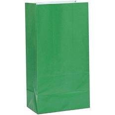 Unique Party 59007 Forest Green Paper Bags, Pack of 12