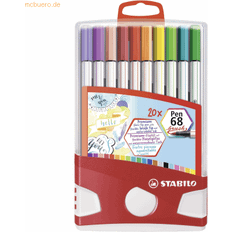 Stabilo Pen 68 Brush Markers 20-pack
