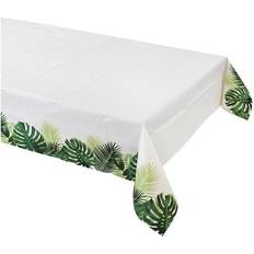 Talking Tables Cloth Leaf Disposable Tablecover for Kids Party, Jungle, Dinosaur or Hawaiian Theme, Summer Luau, Tiki Bar, Tropical Palm Paper Table Cover