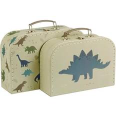 Grün Kleinteile-Aufbewahrung A Little Lovely Company Dinosaurs Suitcase Set