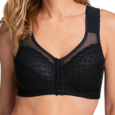 Miss Mary Cotton Ease Front-Closure Bra - Black