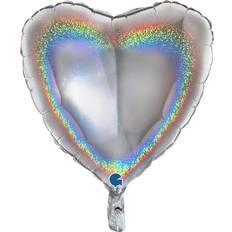 Silverglittrigt Hjärta Heliumballong