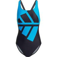Adidas Women Swimsuits adidas Women's Logo Graphic Swimsuit - Black/Blue Rush
