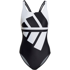 Damen Bademode adidas Women's Logo Graphic Swimsuit - Black/White