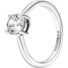 Pandora Solitaire Rings Pandora Sparkling Solitaire Ring - Silver/Transparent