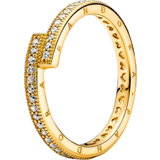 Pandora Sparkling Overlapping Ring - Gold/Transparent