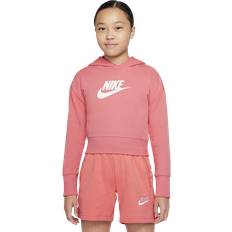 Nike Older Kid's Sportswear Club French Terry Cropped Hoodie - Pink Salt/White (DC7210-603)