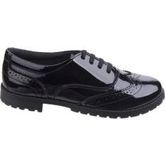 Hush Puppies Girls Eadie Patent Leather School Shoes - Black