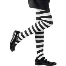 Vegaoo Black & White Striped Tights for Kid's