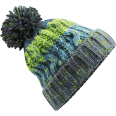 Beechfield Unisex Adults Corkscrew Knitted Pom Pom Beanie Hat - Electric Grey