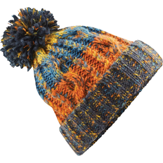 Beechfield Unisex Adults Corkscrew Knitted Pom Pom Beanie Hat - Retro Blue