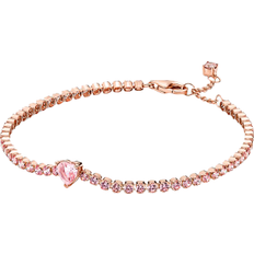 Pandora Sparkling Heart Tennis Bracelet - Rose Gold/Pink