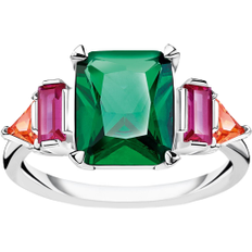 Thomas Sabo Colourful Stones Ring - Silver/Green/Orange/Red