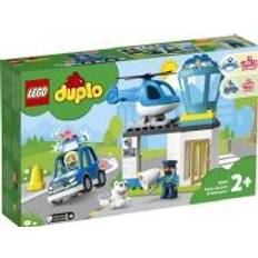 Licht Bauspielzeuge Lego Duplo Police Station & Helicopter 10959