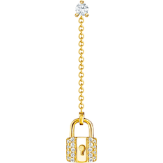 Thomas Sabo Charm Club Lock Single Earring - Gold/Transparent