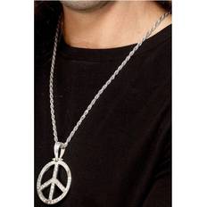 Smiffys 60's Peace Sign Hippie Medallion Silver