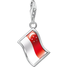 Hvite Charms & Anheng Thomas Sabo Charm Club Flag Charm - Silver/Red/White