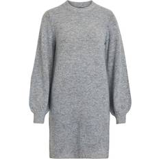 Object Collector's Item Eve Nonsia Ballon Sleeved Knitted Dress - Light Grey Melange