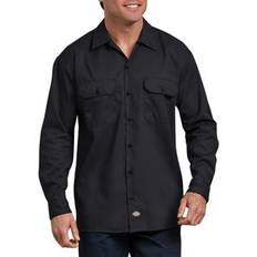Dickies Men Shirts Dickies Flex Relaxed Fit Long Sleeve Twill Work Shirt - Black