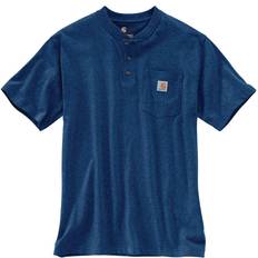 Carhartt Loose Fit Heavyweight Short Sleeve Pocket Henley T-shirt - Navy