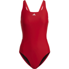Adidas Women Swimsuits adidas Women's Mid 3-Stripes Swimsuit - Vivid Red/White