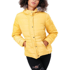 Hype Mid Length Women's Padded Coat - Mustard Yellow