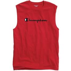 Men Tank Tops Champion Classic Graphic Muscle Script Logo T-shirt Unisex - Scarlet